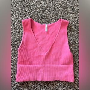 Nikibiki Hot Pink Ribbed Tank Top